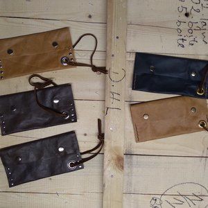 Custom Hand Made Leather Wristlet Pouches
